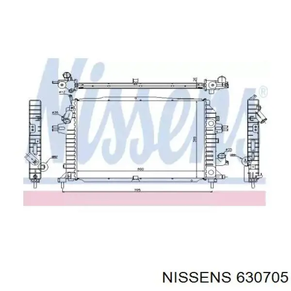 630705 Nissens radiador refrigeración del motor