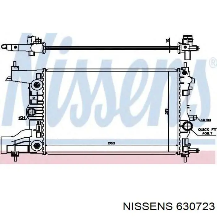 630723 Nissens radiador refrigeración del motor