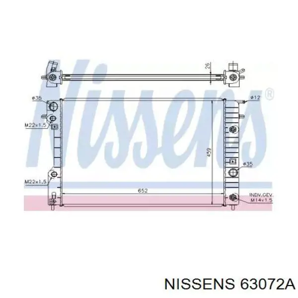 63072A Nissens Refrigeración del motor