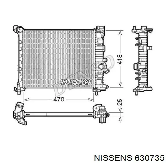 630735 Nissens radiador refrigeración del motor