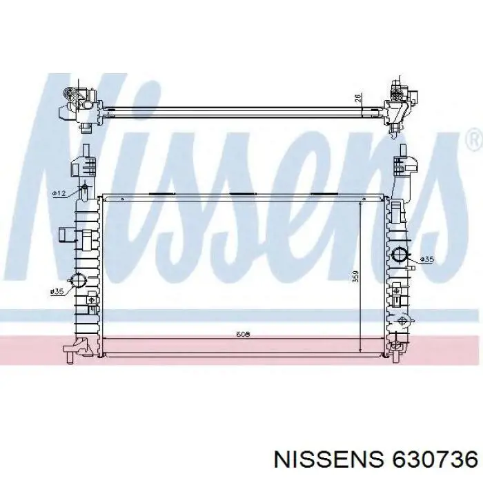 630736 Nissens radiador refrigeración del motor