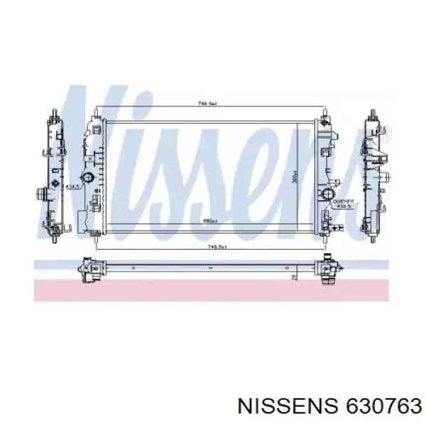 630763 Nissens radiador refrigeración del motor