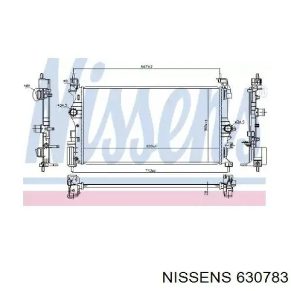 630783 Nissens radiador refrigeración del motor