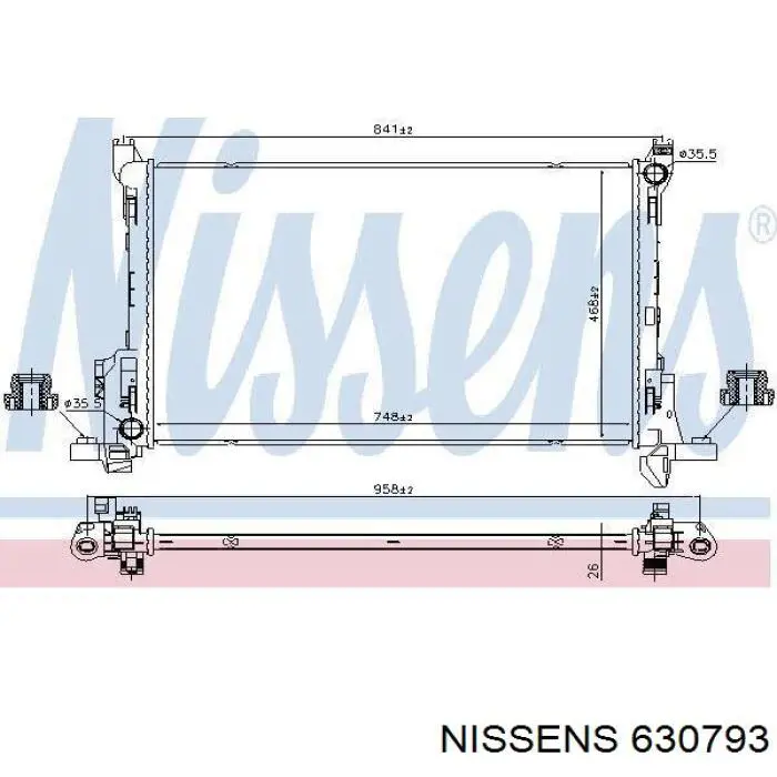 630793 Nissens radiador refrigeración del motor