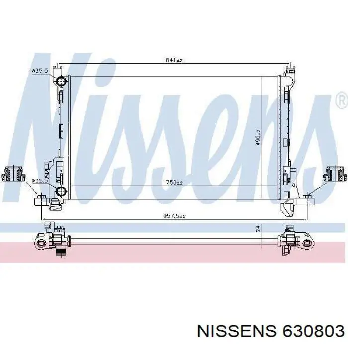 630803 Nissens radiador refrigeración del motor