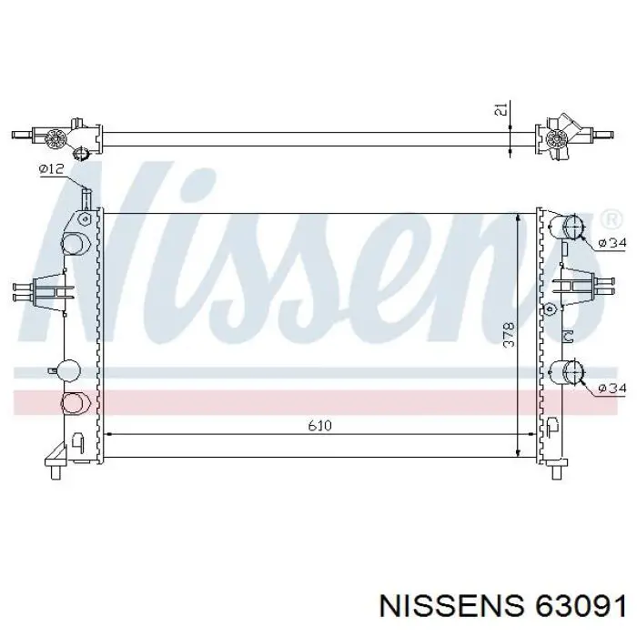 Radiador 63091 Nissens