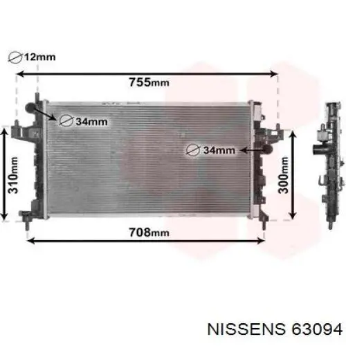 Radiador 63094 Nissens