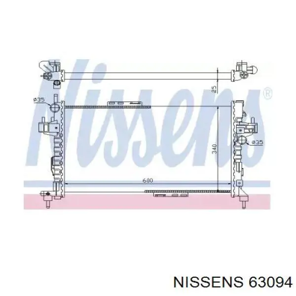 Radiador de água Nissens 63094