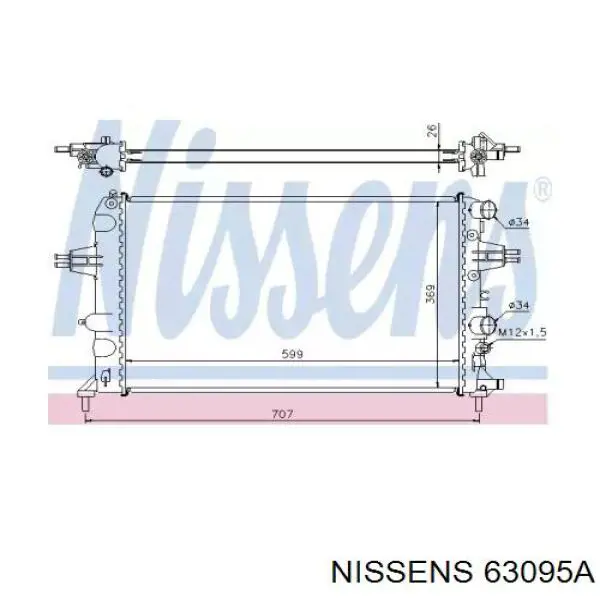 63095A Nissens radiador refrigeración del motor