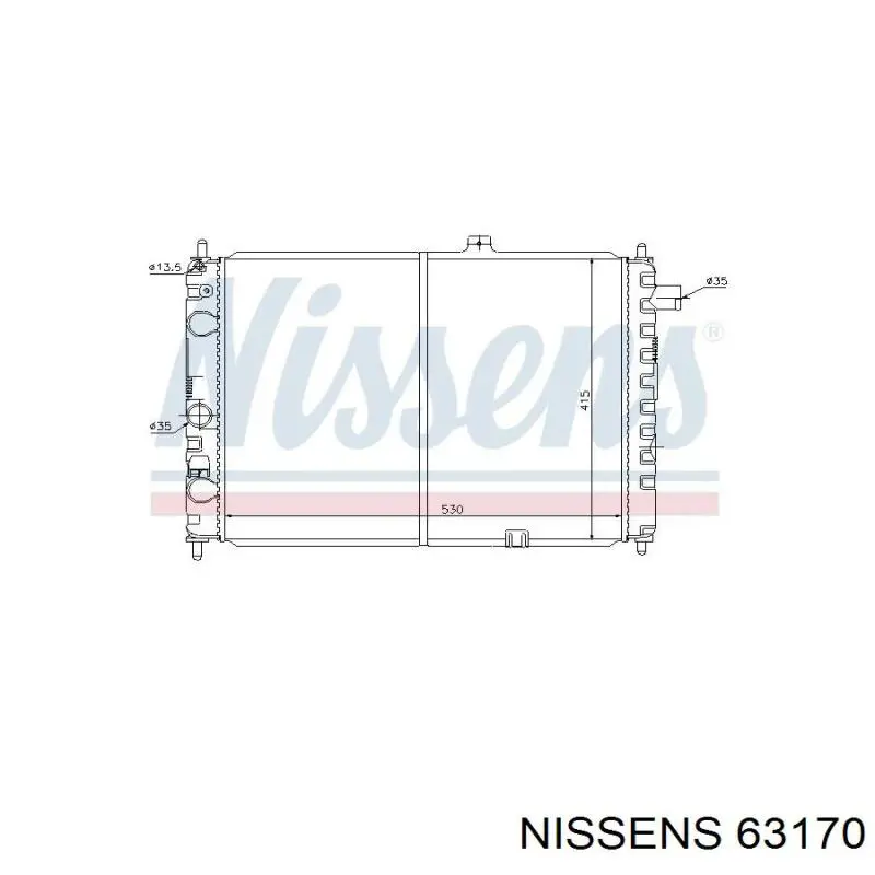 Radiador de água Nissens 63170