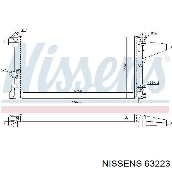 63223 Nissens radiador refrigeración del motor