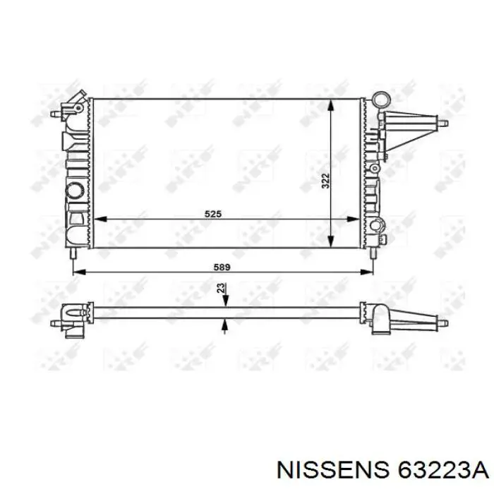 63223A Nissens radiador refrigeración del motor