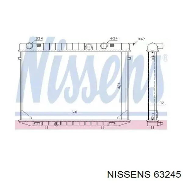 63245 Nissens radiador refrigeración del motor