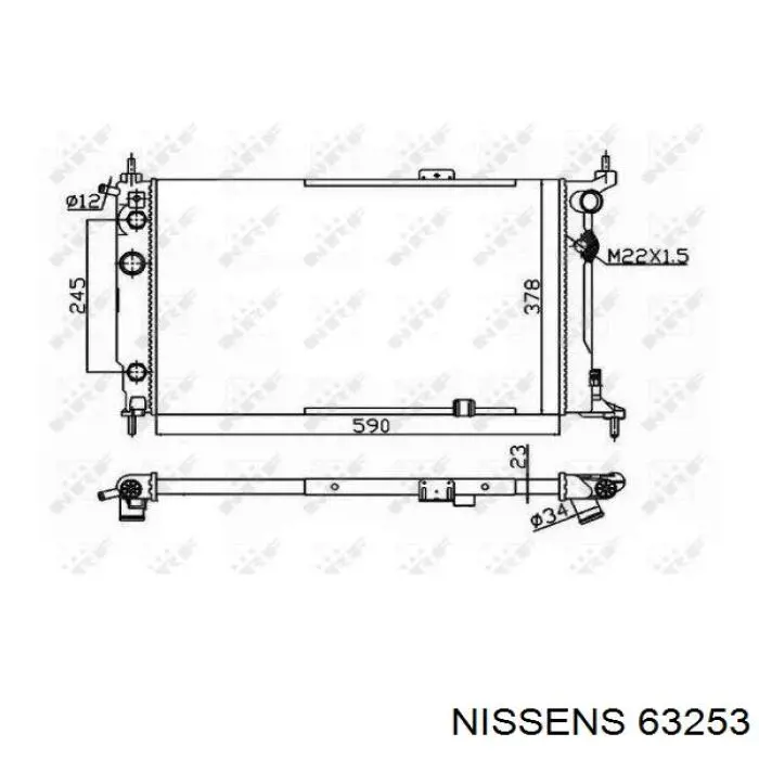 63253 Nissens radiador refrigeración del motor