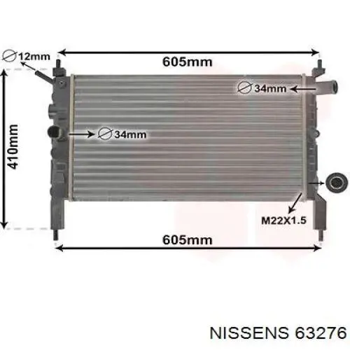 63276 Nissens radiador refrigeración del motor