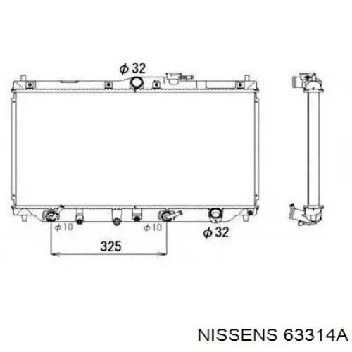 63314A Nissens radiador refrigeración del motor