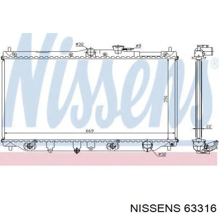 63316 Nissens radiador refrigeración del motor