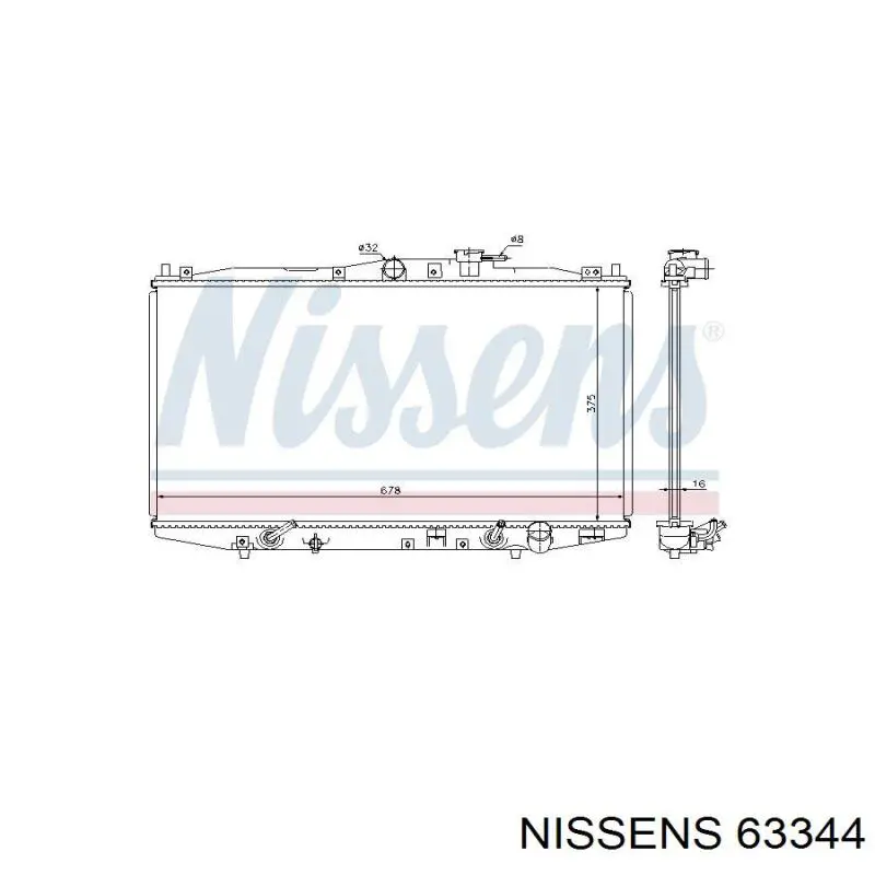 63344 Nissens radiador refrigeración del motor