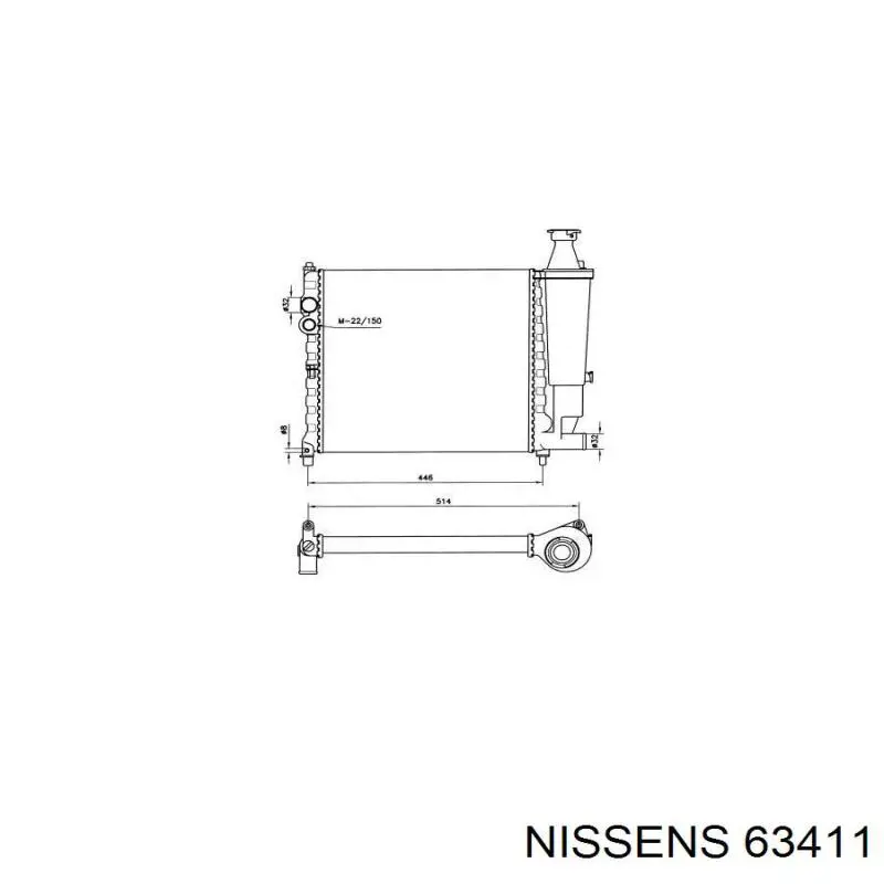 63411 Nissens radiador refrigeración del motor