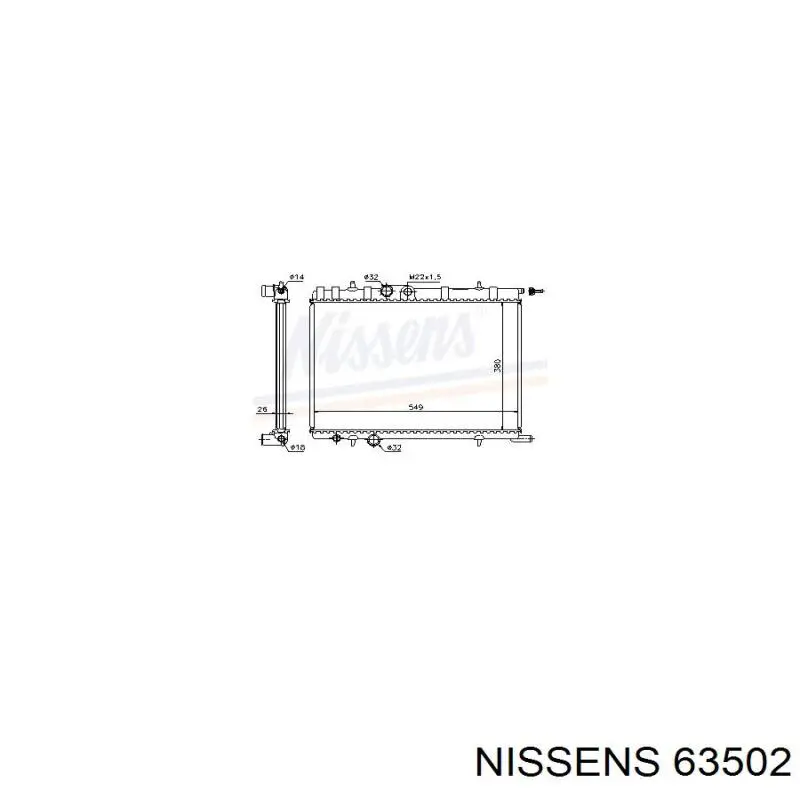 Radiador 63502 Nissens