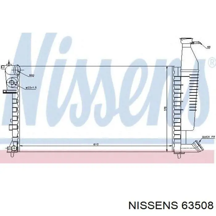 Radiador 63508 Nissens
