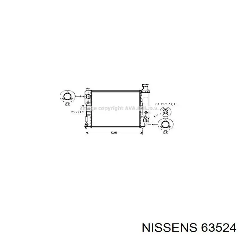 63524 Nissens radiador refrigeración del motor