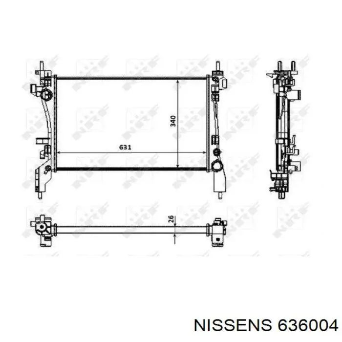 Água radiador Nissens 636004 precio, desde 100,19 EUR