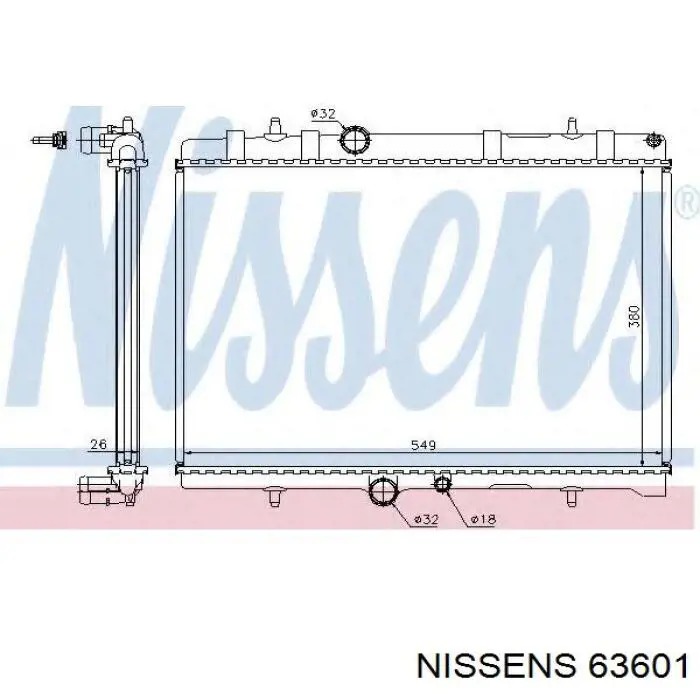 Água radiador Nissens 63601 precio, desde 54,33 EUR