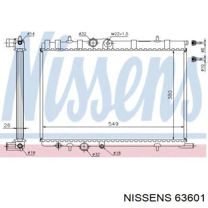 63601 Nissens Refrigeración del motor