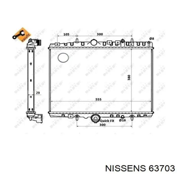 Radiador de água Nissens 63703