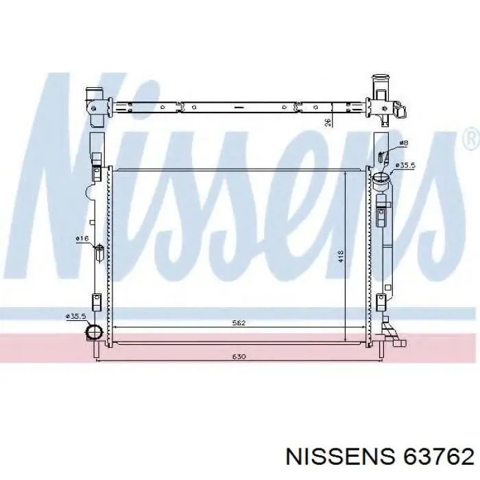 Água radiador Nissens 63762 precio, desde 78,25 EUR