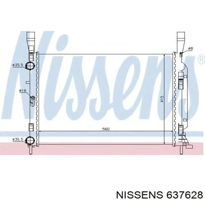 637628 Nissens radiador refrigeración del motor