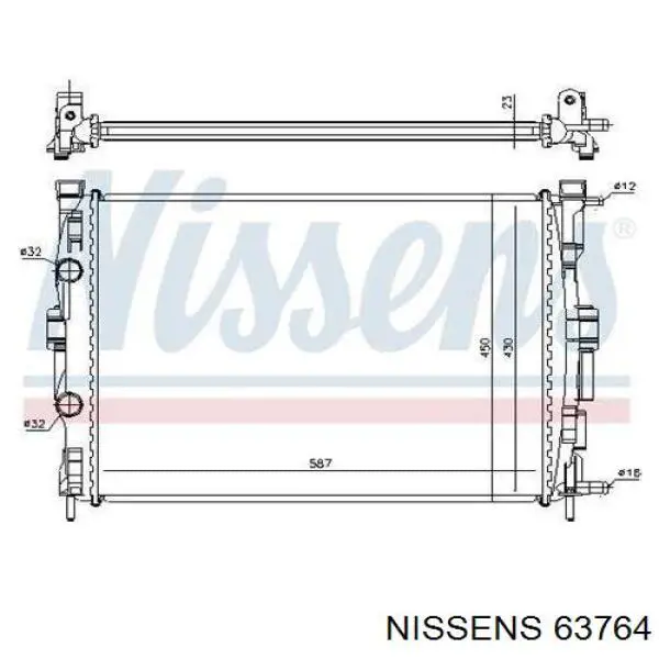 63764 Nissens radiador refrigeración del motor