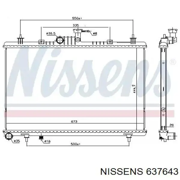 550231 NRF radiador refrigeración del motor