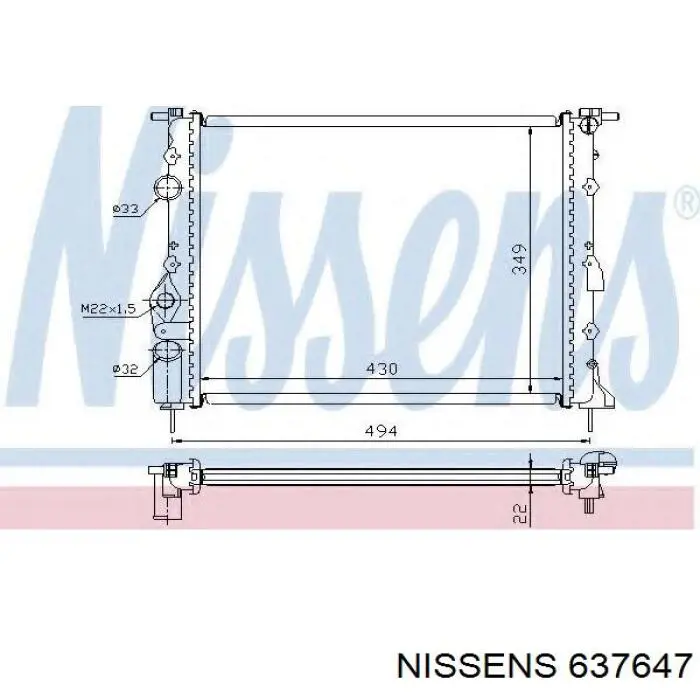 Água radiador Nissens 637647 precio, desde 85,49 EUR