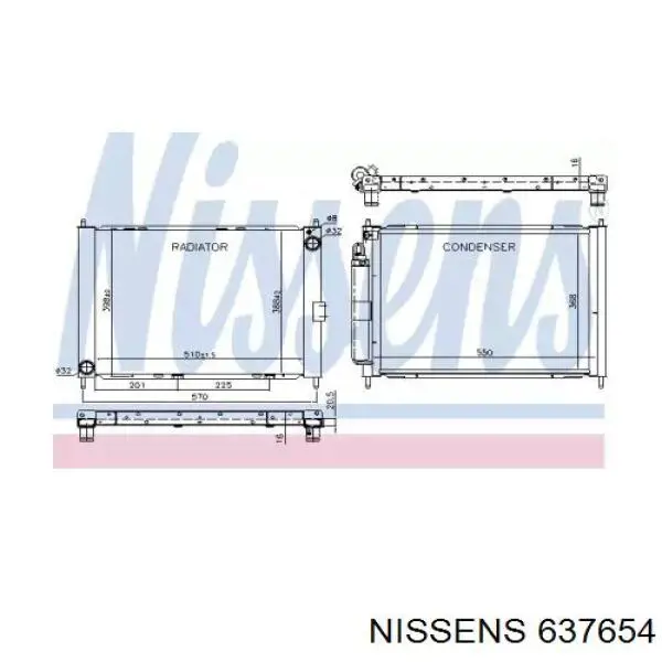 637654 Nissens condensador aire acondicionado