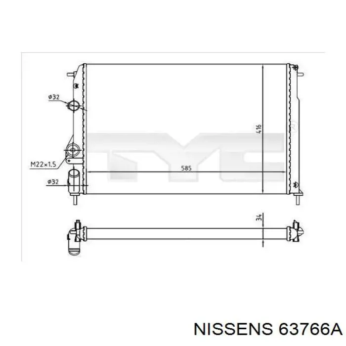 63766A Nissens radiador refrigeración del motor