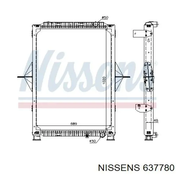 637780 Nissens radiador refrigeración del motor