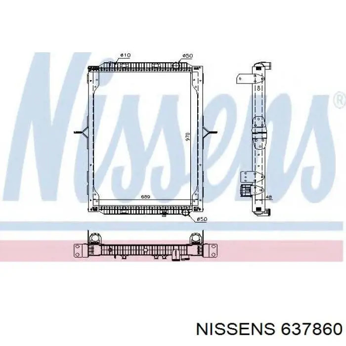 637860 Nissens radiador refrigeración del motor