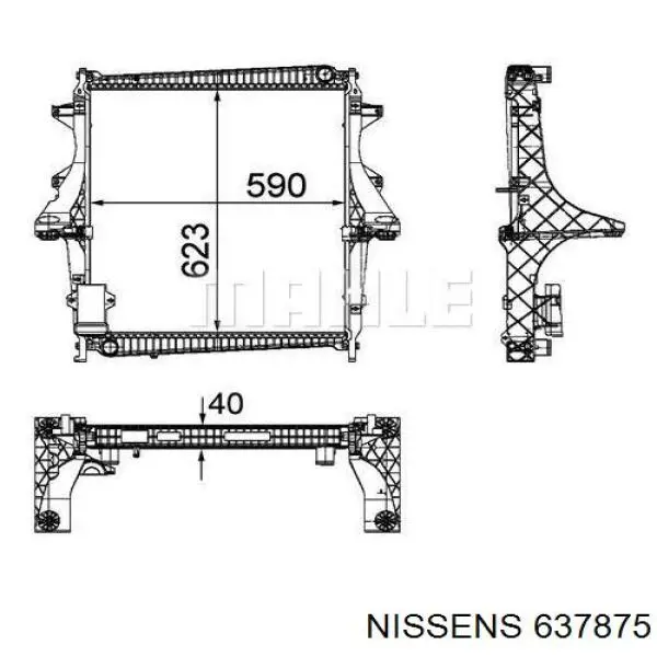 637875 Nissens radiador refrigeración del motor