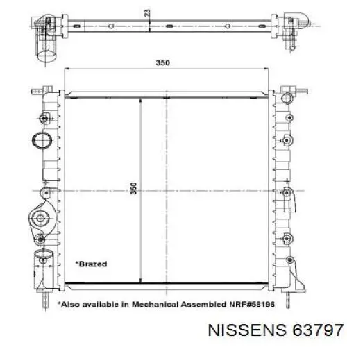 63797 Nissens radiador refrigeración del motor