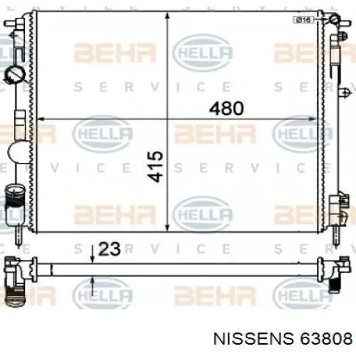 63808 Nissens Refrigeración del motor