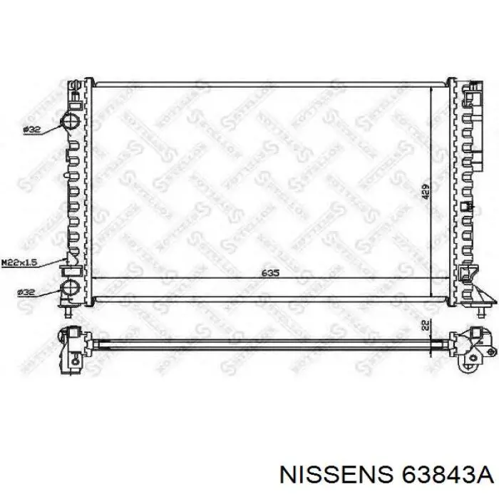 63843A Nissens radiador refrigeración del motor