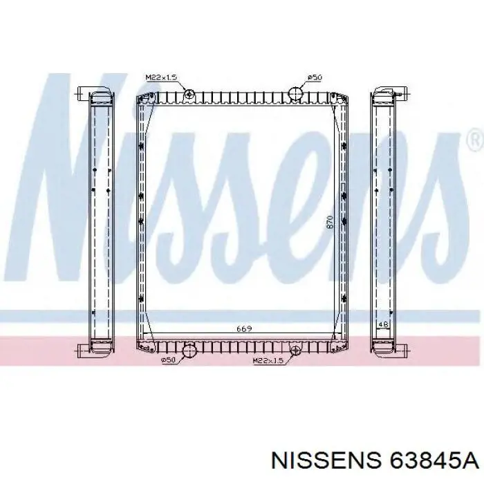 63845A Nissens radiador refrigeración del motor