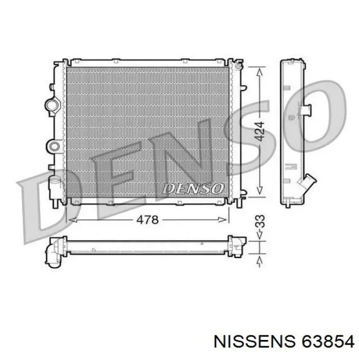 Radiador 63854 Nissens