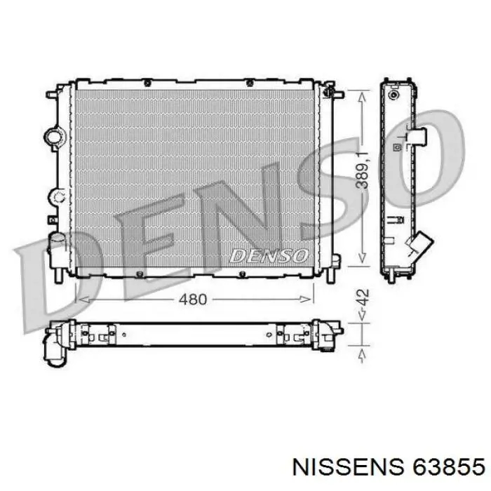 63855 Nissens radiador refrigeración del motor