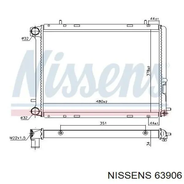 Água radiador Nissens 63906 precio, desde 63,89 EUR