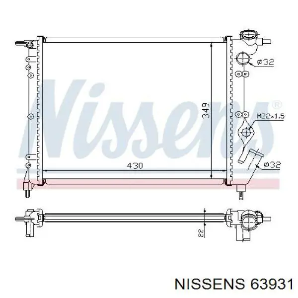 63931 Nissens radiador refrigeración del motor