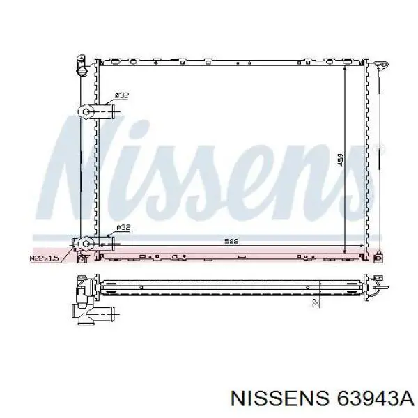 63943A Nissens radiador refrigeración del motor