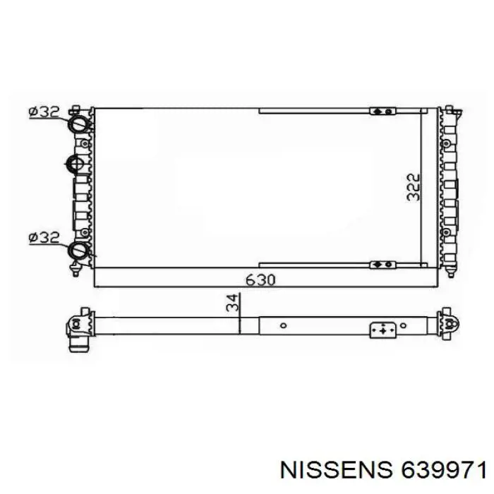 639971 Nissens radiador refrigeración del motor